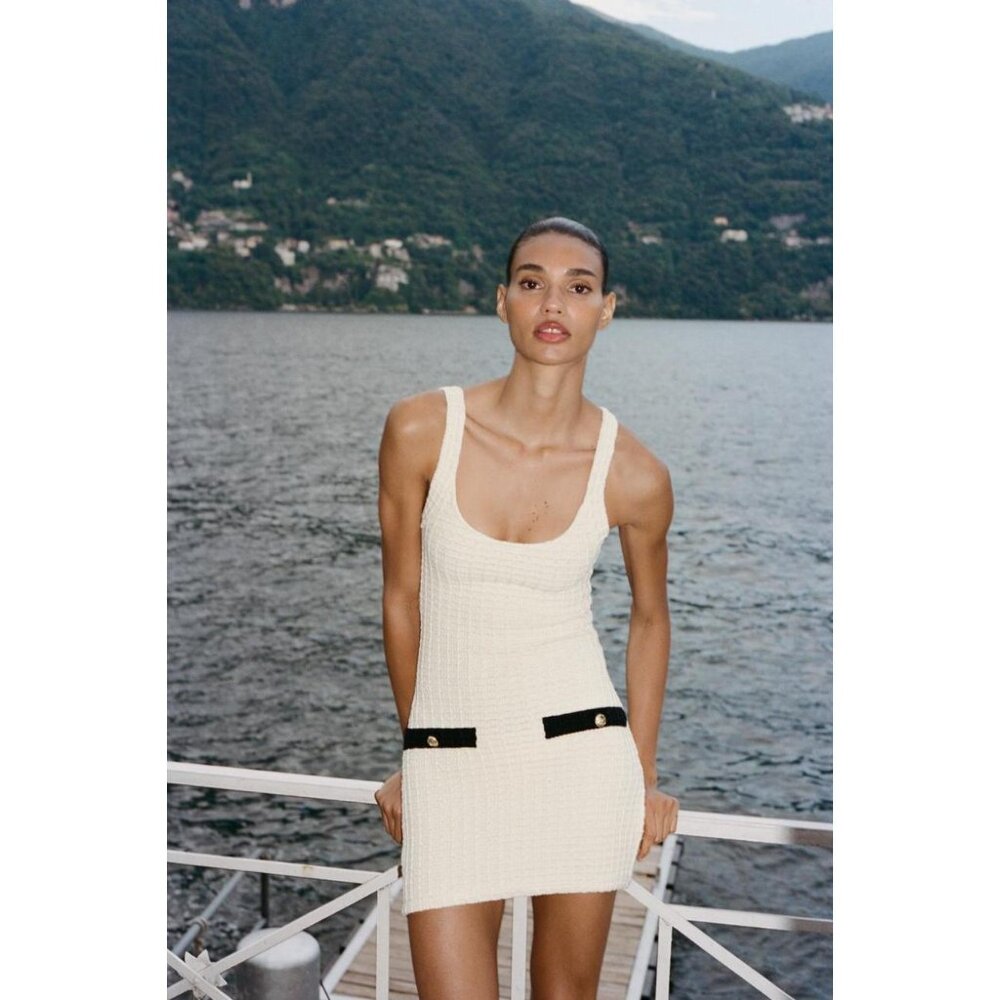 Zara White and Black Mini Dress - Picture 2 of 6